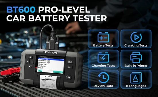 Topdon Bt600 Nova Chegada Konwei H70 Prismatic Icd Display Eletrônico Elektronische Último Carro UPS Híbrido BMS Pacote Ediag Bateria Batterie Tester Android